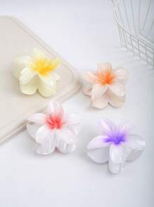 6 peças de garras de cabelo estilo boêmio doce de 8 cm, cor de gelatina, com margaridas, grampos de cabelo minimalistas com flores frescas, adequados para uso diário casual e férias na praia, acessórios de cabelo da moda primavera/verão, grampos de garra de flores