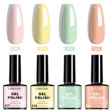 LIMEGIRL 4pcs Gel Nail Polish Set, Four Seasons Colors Collection, Long-Lasting, Soaking Gel Nail Polish Set,Gel Nail Kit Manicure DIY Nail Art Salon Home Gift For Women - 彩色 - 查看 8