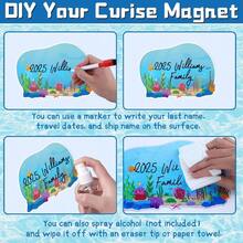 YUYCruise Door Decorations Magnetic 7PCS Couple Cruise Ship Door Decorations Magnets With 3 Paint Pens Ship Navy Hat Suitcase Drink Magnet Stickers For Carnival Cabin Refrigerator Decor - Couple - View 3