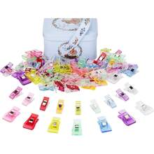 ALQD CampTek Pack Of Sewing Clips With Tin,Sewing Notions Sewing Quilting Supplies, Crafting Tools Accessories,Paper Work,Assorted(80 Small+20 Middle Plastic Clips) - 80 Samll + 20 Middle Clips With Tin Box - View 3