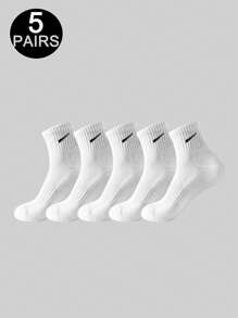5 Pairs/10 Pairs/20 Pairs Of Men's Casual Socks, Medium Length Socks, White Socks, Winter Socks, Black Socks,Sports, Two Styles To Choose From (Thin/Thick)