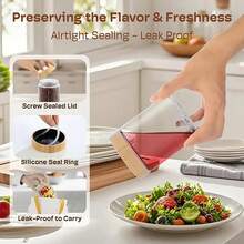 2/4 Pack 16oz Glass Jars With Airtight Lids; 10oz/24oz Overnight Oats Containers With Bamboo Lids; Wide Mouth Mason Salad Jars; Glass Food Storage Containers For Snacks, Yogurt, Spices And Sugar - Multicolor - View 5