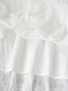 Women's Lace Patchwork A-Line Skirt, Sweet Style For Spring/Summer - White - View 8