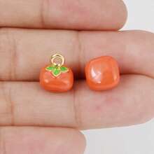 2 piezas/15 piezas/24 piezas Lindos dijes de aleación de zinc esmaltados con diseños 3D realistas de comida, animales, frutas, pasteles, sandía, corazón, cereza, chile, ideales para manualidades y elaboración de joyería