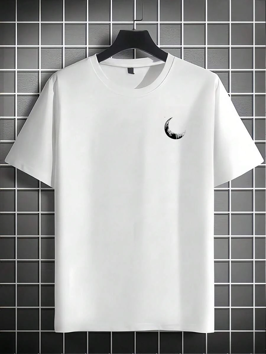 Men's Fashion--Printed T-Shirt, Loose Fit, Short-Sleeved, GRDR |   Exquisite Design. |   A Summer Must-Have. |   Easy To Style And Enhances Your Look. - White - View 1