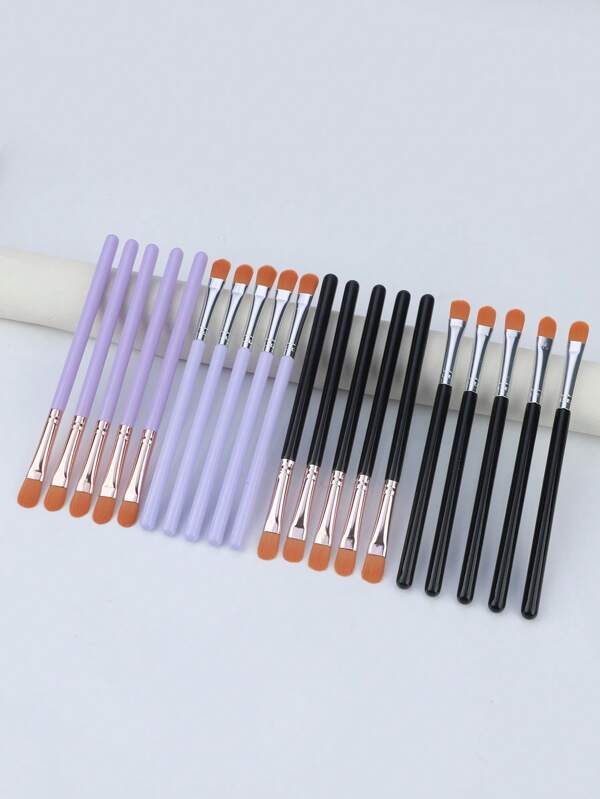 6/10pcs Ultra Flat Round Concealer Brushes, Flat Makeup Brushes, Eyebrow Brush, Flat Lip Concealer Brush, Synthetic Fiber Makeup Eyebrow Contour Foundation Concealer Blending Polishing Multifunctional Makeup Set