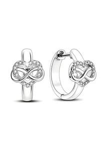 1 par de aretes de mujer hipoalergénicos con circonita cúbica, forma de infinito y corazón, aretes elegantes adecuados para uso diario, regalo de cumpleaños