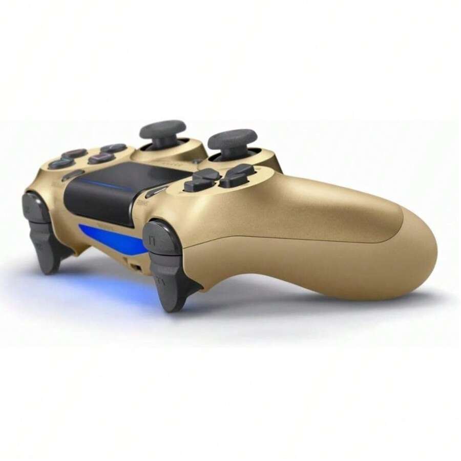 Wireless Controller For PlayStation 4 - 6-Axis Motion Sensor, Dual Vibration, Ergonomic Design | Compatible With PS3/PlayStation 4/Slim/Pro & PC | Includes USB Charging Cable - Gold - View 1