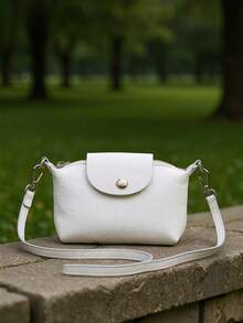 Mini Genuine Leather Bag Made In Italy, Small Handbag And Crossbody Bag, Casual Style For Women - White - View 4