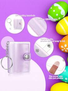 Bonuci 1pc/10 Piece Set 2-Inch Mini Photo Album Valentine's Day Photo Storage With Keychain Pocket Photo Album Keychain For Photo Valentine's Day Gifts, Weddings, Keychain Photo Albums, Bag Pendants, Can Store Headshots, ID Photos, Transparent Photo Album Storage Book, Photo Storage, Cute Gifts