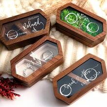 Custom Wooden Wedding Ceremony Ring Box With Clear Acrylic Cover, Personalized Engraved Engagement Proposal Holder, Two-Slot Ring Holder,Multi-Functional,Durable,Ornamental,Reusable,Exquisite,Stylish,High-Quality,Colorful,Modern,Custom,Personalized,Unique,Ideal Gifts For Him,Ideal Gifts For Her,Boyfriend,Dad,Girlfriend,Mom,Family,Friends,Tea Room,Home,Garden,Office,For Anniversaries,For Valentine's Day,For Mother's Day,For Birthdays,For Father's Day,For Graduation,For Weddings,For Housewarming,Customized Wedding Crafts