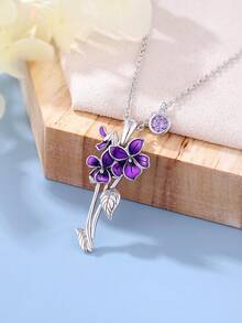 THINTIME 1 件女士蓝色树脂吊坠项链 - 彩色 - 查看 2