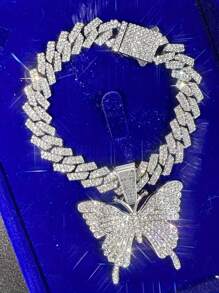 Pendentif papillon classique simple de style hip hop, chaîne cubaine de cheville, bijou personnalisé pour la Saint-Valentin, cadeau pour hommes et femmes, mère, fête des mères