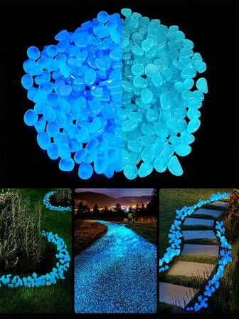 200PCS/100PCS/50PCS Glow In The Dark Garden Pebbles Stones Halloween Decorations For Yard And Walkways Decor, DIY Decorative Luminous Stones,Greate A Magical Garden,Aquarium Decoration,Landscaping,Christmas Decorations Or Wedding Decoration,Valentine's Day
