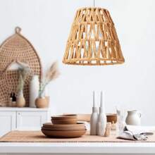 1pc/2pcs Handmade Woven Rattan Lamp Shade, Rattan Bell Lamp Shade, Suitable For Table Lamp, Pendant Light Fixtures, Easy Installation
