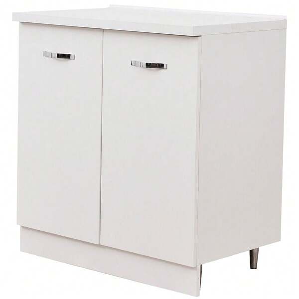 Shally Dogan Mobile Base per Cucina Componibile, Mobiletto con Struttura in Legno Robusta e Resistente, Colore Olmo, Maniglia con Finitura Cromata, Design Moderno