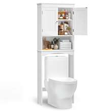 Asofer Toilet Cabinet Bathroom Storage Shelf With Cabinet, Toilet Shelf Shelf Over Toilet, Toilet Organizer Rack, Freestanding Toilet Space Saver With Adjustable Shelves, 167x60x23cm, White, Valentine's Day Ideas - 白色 - 查看 8
