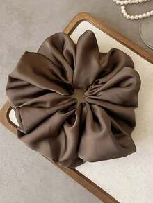 1 件女士超大真丝雪纺咖啡棕色发圈发饰，时尚百搭高端优雅简约发圈发带，适合日常休闲、派对、通勤、度假、马尾辫、发髻、洗脸、化妆、服装搭配、发圈、发圈、洗脸、发饰