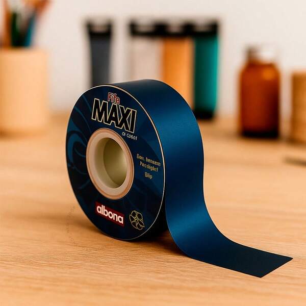 Fita Maxi Albano Azul Marinho Embalagem Presente Decoração 32mm X 100m Laço