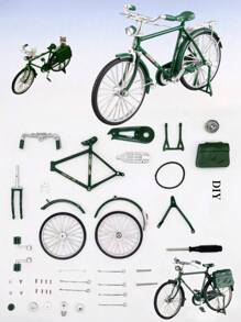 Vélo vintage rétro classique, décoration maison DIY, mini proportion combinée avec valise, kit artisanal DIY, démontable, modèle de mini vélo en alliage, mini objets, en alliage d'aluminium pour collectionneurs et passionnés, idéal comme cadeau d'enseignant et cadeau d'Halloween, décoration de Noël, cadeau de Noël pour les meilleurs amis.