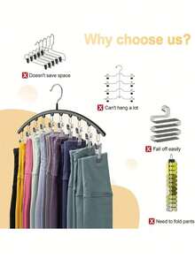 1 buah/4 buah Klip Gantungan Celana Stainless Steel, Anti Selip Hemat Ruang Rak Penyimpanan Lemari Pakaian untuk Jeans Celana Panjang Rok Kamar Tidur Pengorganisasian Rumah - MultiWarna - View 5