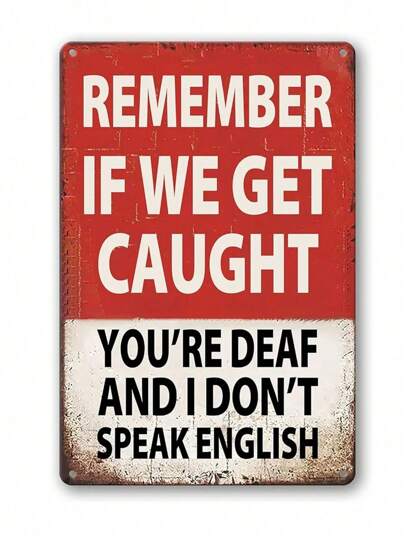 1pc Vintage Tin Sign Metal Plaque, Retro Decor