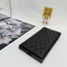 1pc Luxury Rhinestone Leather Flip Cover Phone Case With Card Slots, Magnetic Protective Shell Compatible With Samsung Galaxy S22 Ultra/S22+/S22, S23 Ultra/S23+/S23, S24 Ultra/S24+/S24, S25 Ultra/S25+/S25, A06, A16, A36, S23 FE, A55, A56, And Apple 12 Pro Max/12 Pro/12, 13 Pro Max/13 Pro/13, 14 Pro Max/14 Pro/14, 15 Pro Max/15 Pro/15, 16 Pro Max/16 Pro/16, 16E, With Lens Film Waterproof Shockproof Anti-Fall Scratch Resistant - Black 1 - View 12