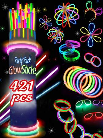 421 Colorful Fluorescent Sticks. They Are Extremely Bright Fluorescent Sticks, A Type Of Lighting Product That Can Emit Soft Light And Strong Light. These Are Lighting Devices That Can Glow In The Dark. These Extremely Bright Rod-Shaped Objects Can Continue To Emit Light For 10 To 12 Hours In The Dark.