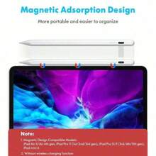 适用于 2018 年及之后 Apple iPad 的主动式触控笔，电容式触控笔，配备 2 个替换笔尖，防误触，精准控制，书写流畅，高端电容式触控笔（仅兼容 2018 年及之后 Apple iPad 系统，不适用于电阻式或电磁式屏幕）