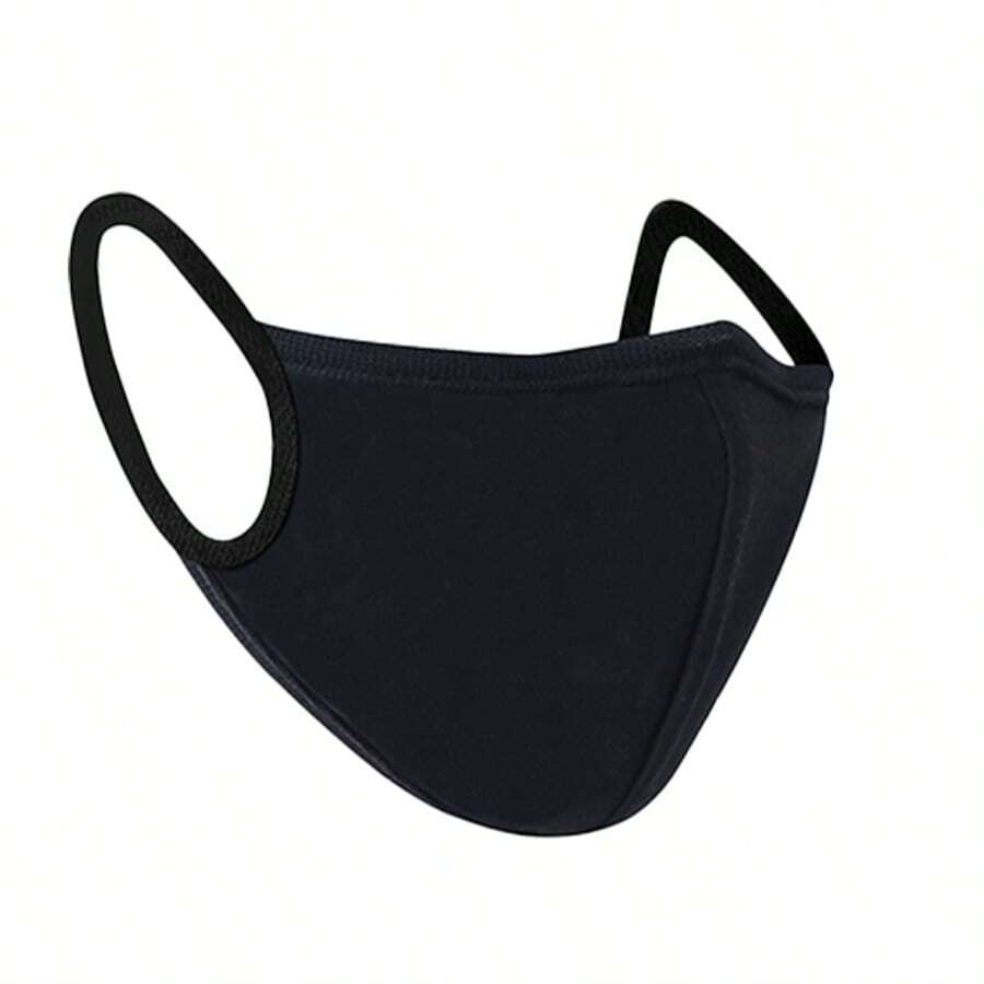 1-Pack Fashion Style Face Masks - Reusable Washable Elastic Masks (Black) For Men & Women, Unisex Fashion Accessories For Outdoor Activities, Face Masks Reusable, Casual Wear Mask, Whimsical Mask Patterns, Comfortable Mask Fit - Black - View 1