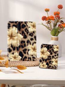 Kingsung Leopard Print Gold Lotus Flower Tablet Protective Case, Compatible With IPad 9.7/10.2/10.5/10.9/12.9/Pro 11 (10th Gen), Galaxy Tab S6 Lite 10.4 Inch, Kindle Paperwhite (12th Gen, 2024 Release), 2022 Kindle (11th Gen), Soft Shock-Proof, Smart Stand/Auto Wake/Sleep Function. Leopard Print Protective Case. - Multicolor - View 9