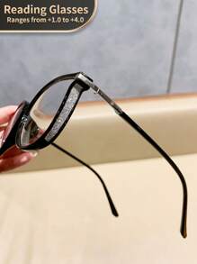 1pc Women's Square Vintage Reading Glasses, Clear Transparent Computer Readers, Magnification +1.0 To +4.0