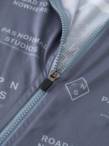 PNS CYCLING PNS CYCLING Men's Quick-Dry Zip-Up Cycling Jersey With Moisture-Wicking Breathable Fabric, Letter Print Short Sleeve MTB Shirt For Biking, Outdoor Sports ,Professional Men's High-Quality Cycling Top