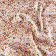 50/100/200/300*145cm Tela de satén de algodón de alta calidad con estampado floral delicado y suave, adecuada para ropa de moda DIY y diseño de manualidades en todas las estaciones