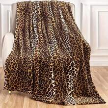 250-300gsm Modern Leopard Print Throw Blanket, Polyester Fleece Flannel, Versatile 4-Season Knit Fabric, Machine Washable, Digital Single-Sided Print, Suitable For Bed, Sofa, Travel, Camping - Multicolor - View 9
