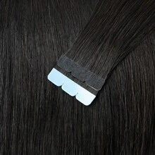 Mini Tape In Hair Extensions Human Hair Blonde Black Brown Hair Invisible Skin Weft Adhesive Non-Remy Hair Tape Ins 12 16 20 Inch 10pcs/Pack - Natural Black - 查看 3