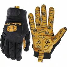 Guantes de receptor deportivo, guantes de fútbol americano para jóvenes y adultos - Pantalla táctil-lineman-negro/dorado - Ver 13