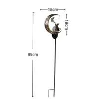 1pc Solar Powered Iron Art Moon, Cat Paw, Butterfly Garden Stake Light, Warm Light LED, Waterproof, Suitable For Yard, Lawn, Park - Cat Catching Butterfly - View 9