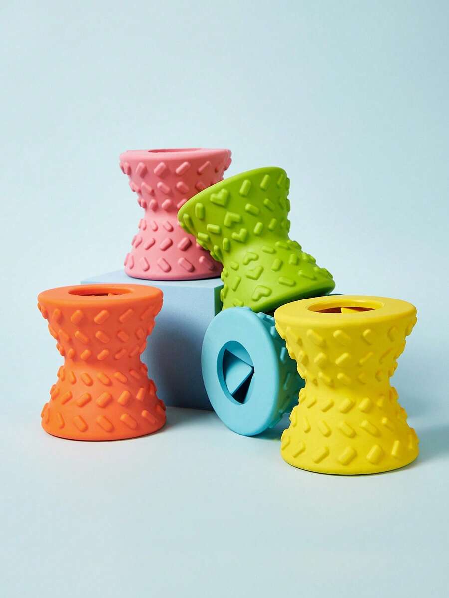 PETSIN 1 件互动治疗药物狗玩具 - 适用于攻击性咀嚼狗骨头 - 超级狗玩具 - 坚韧的狗玩具骨头，天然橡胶吱吱哑铃