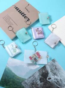 Bonuci 1pc/10 Piece Set 2-Inch Mini Photo Album Valentine's Day Photo Storage With Keychain Pocket Photo Album Keychain For Photo Valentine's Day Gifts, Weddings, Keychain Photo Albums, Bag Pendants, Can Store Headshots, ID Photos, Transparent Photo Album Storage Book, Photo Storage, Cute Gifts