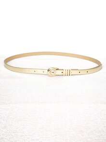 KIT New Imported Women's Thin Belt With Gold Buckle - 金色 - 查看 3