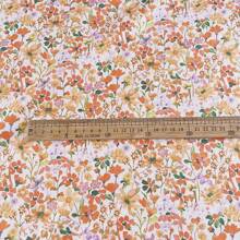 50/100/200/300*145cm Tela de satén de algodón de alta calidad con estampado floral delicado y suave, adecuada para ropa de moda DIY y diseño de manualidades en todas las estaciones