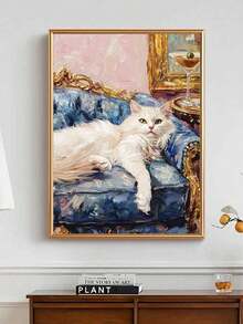 5D DIY 钻石画套装，沙发上的可爱猫咪，成人初学者 5D 全圆钻石刺绣水晶马赛克手工艺品，附带一套工具，适用于家居墙面装饰，感恩节圣诞节礼物送给家人和朋友