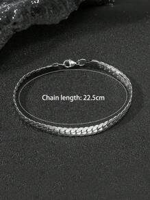 1pc Stylish Minimalist Punk Stainless Steel Chain Bracelet, Men's Hip Hop Street Style, Suitable For Daily Wear - Bracelet - View 4