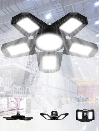 250W LED vervormbare garagelamp E26/E27 UFO High Bay lamp 3/4/5 verstelbare panelen opvouwbare ventilatorbladen AC100-277V parkeerplaats werkplaats schuur hanglampen 220V/110V binnen geen flikkering oogbescherming plafondlampen lamp helder industriële fabriek winkel kelders commerciële verlichting 40/60/80/100/120/150/180/200W warm/koel wit 108/126/144/180/210/240/216/252/288leds