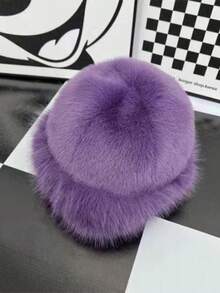 1顶女士加厚抓绒渔夫帽，时尚保暖冬帽，适合搭配羊毛大衣和冬季服装