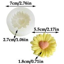 Khuôn nến silicon hình trái tim hoa cúc 3D, Khuôn silicon hương hoa cúc Ins, Vật liệu làm nến thủ công DIY, Thích hợp cho xà phòng, nhựa, thạch cao, đất sét, đồ trang trí thủ công bằng nhựa - trắng - Xem 8