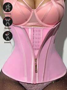 1 pieza Faja reductora con cremallera Corsé de alta compresión Moldeador corporal para mujer Shapewear Control de abdomen Faja