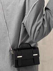 High Quality Small Black Bag Small Square Bag Messenger Shoulder Bag Messenger Bag Bag - màu đen - Xem 1