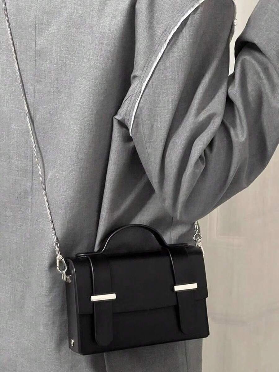 High Quality Small Black Bag Small Square Bag Messenger Shoulder Bag Messenger Bag Bag - màu đen - Xem 1